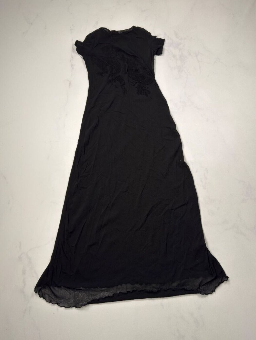 Byer Too! Black Maxi Dress Embroidered Detail - Women L